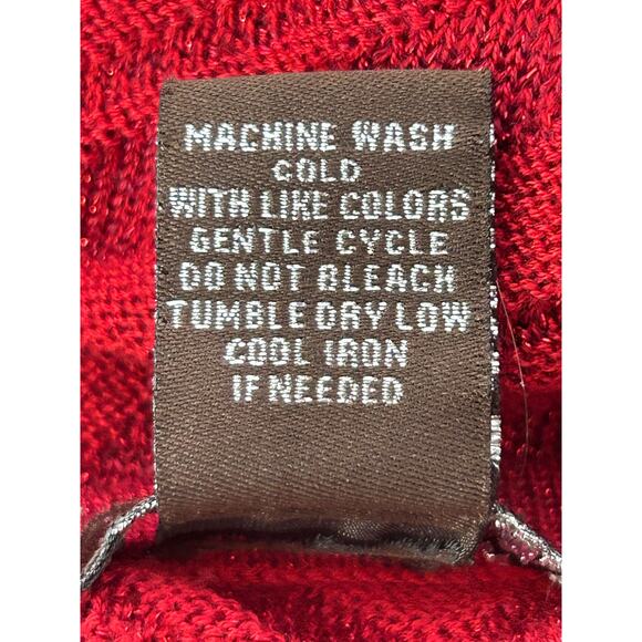 LINDA MATTHEWS Women’s Sparkling Red Lightweight Sweater Sz 1X - Picture 8 of 8